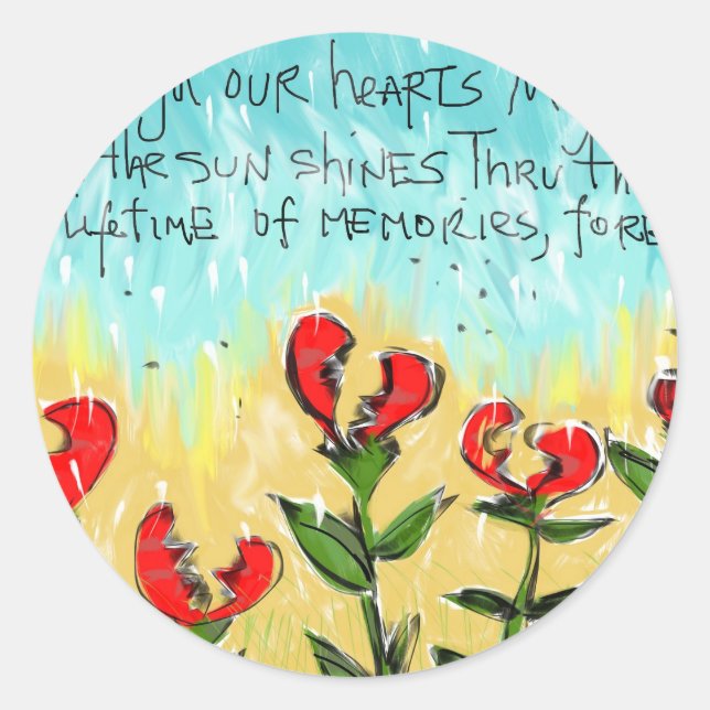 Thoughtful and creative sympathy card classic round sticker (Front)