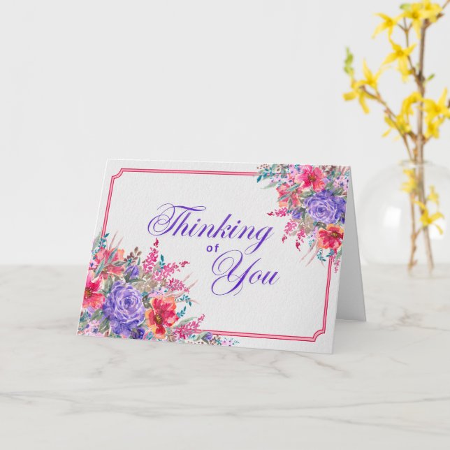 Thoughtful Bouquet – Watercolor Thinking of You Card (Yellow Flower)
