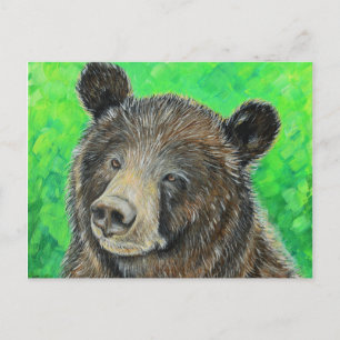 Thoughtful Brown Bear Painting Postcard