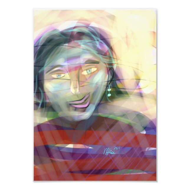 Thoughtful Color Contemporary Feminine Portrait Photo Print (Front)