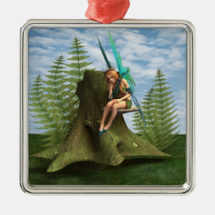 Thoughtful Fairy Metal Ornament