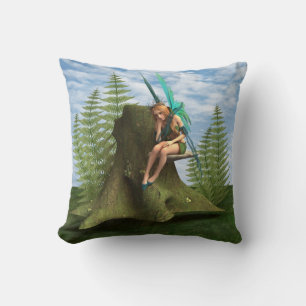Thoughtful Fairy Throw Pillow