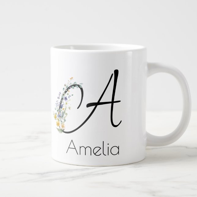 Thoughtful Gift retirement employer watercolor  Large Coffee Mug (Right)