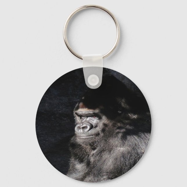 Thoughtful  Gorilla Keychain (Front)