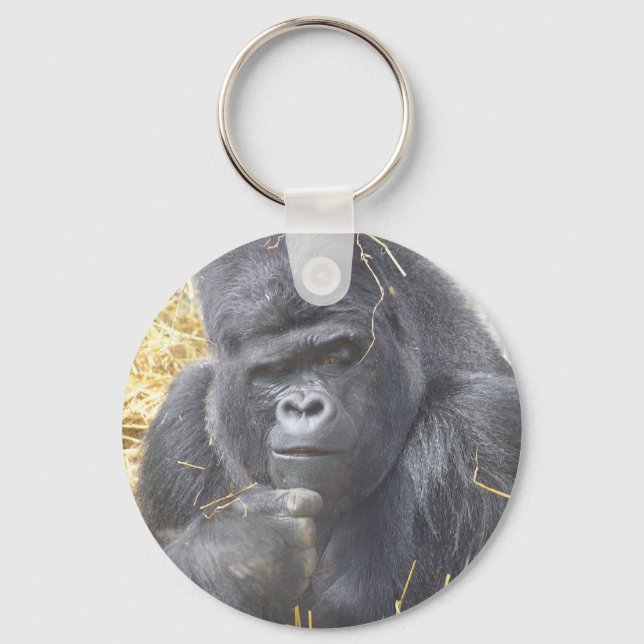 Thoughtful Gorilla Keychain (Front)