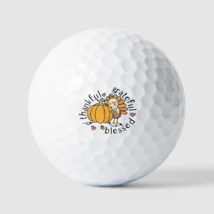 Thoughtful Grateful Blessed Thanksgiving Funny  Golf Balls