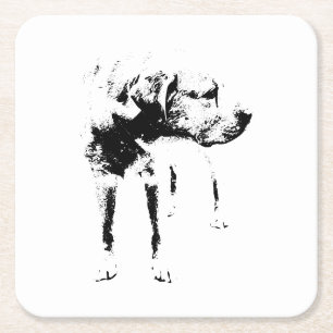 Thoughtful Labrador – Quiet Charm Square Paper Coaster
