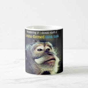 Thoughtful monkey thinking funny quote coffee mug