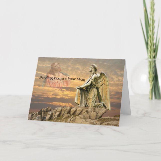 Thoughtful Religious Design Sending Prayers  Card (Front)