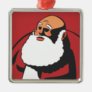 Thoughtful Santa with Stark Shadows Cartoon Metal Ornament