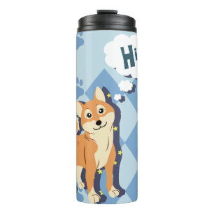 Thoughtful Shiba Inu Thermal Tumbler