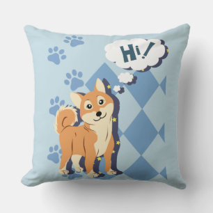 Thoughtful Shiba Inu Throw Pillow