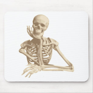 Thoughtful Skeleton Mouse Pad