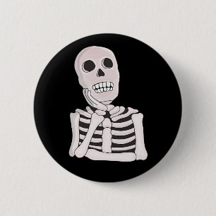 Thoughtful Skull 2 Inch Round Button