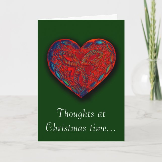 Thoughts at Christmas time... Romantic greeting Holiday Card (Front)