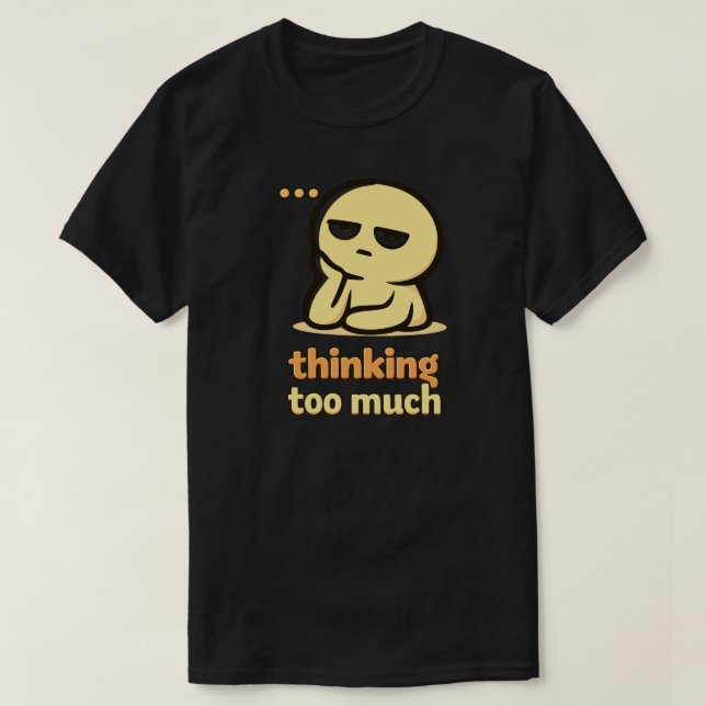 Thoughts Everywhere – Cute Overthinking Humor T-Shirt (Design Front)