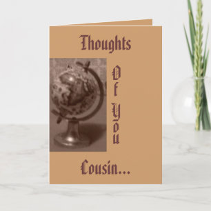 Thoughts, O, f, Y, o, u, Cousin... Thank You Card