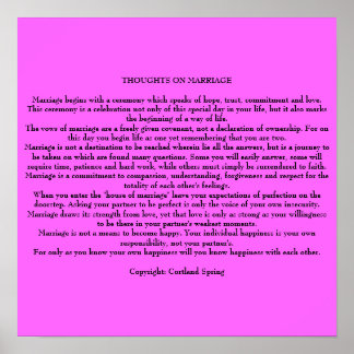 THOUGHTS ON MARRIAGE POSTER