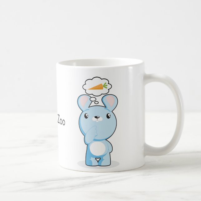 Thoughtul & Hungry Bunny Mug (Right)
