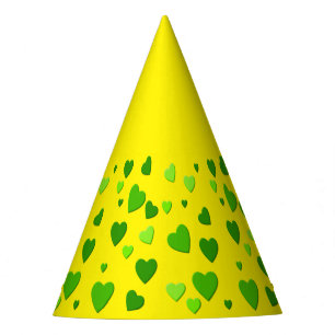 thousand hearts for you with yellow background party hat