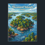 Thousand Islands Canada Postcard<br><div class="desc">The Thousand Islands is an archipelago of over 1, 800 islands in the Saint Lawrence River, straddling the border between Canada and the United States, with a significant portion in Ontario, Canada. This scenic region is renowned for its natural beauty, where lush islands of varying sizes dot the river, some...</div>