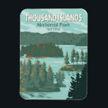 Thousand Islands National Park Canada Vintage Magnet<br><div class="desc">Thousand Islands National Park vector art design. The Park is located on the 1000 Islands Parkway in the Thousand Islands Region of the Saint Lawrence River.</div>