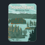 Thousand Islands National Park Canada Vintage Magnet<br><div class="desc">Thousand Islands National Park vector art design. The Park is located on the 1000 Islands Parkway in the Thousand Islands Region of the Saint Lawrence River.</div>