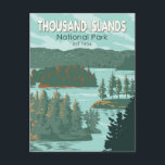 Thousand Islands National Park Canada Vintage Postcard<br><div class="desc">Thousand Islands National Park vector art design. The Park is located on the 1000 Islands Parkway in the Thousand Islands Region of the Saint Lawrence River.</div>