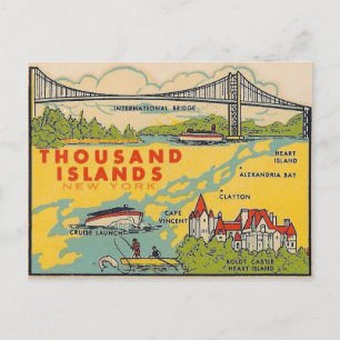 Thousand Islands, New York Vintage Travel Postcard