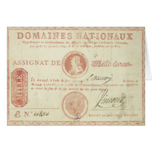 Thousand livre banknote with Louis XVI's