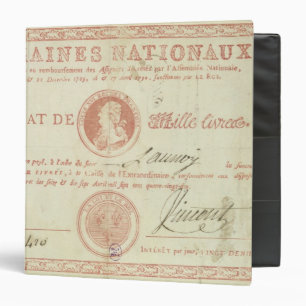 Thousand livre banknote with Louis XVI's Binder