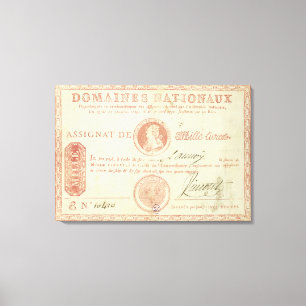 Thousand livre banknote with Louis XVI's Canvas Print