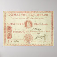 Thousand livre banknote with Louis XVI's