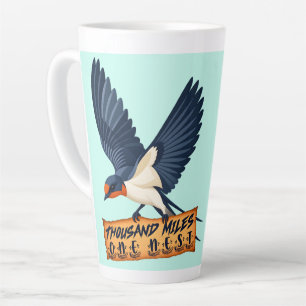 Thousand Miles One Nest Swallow Bird Latte Mug