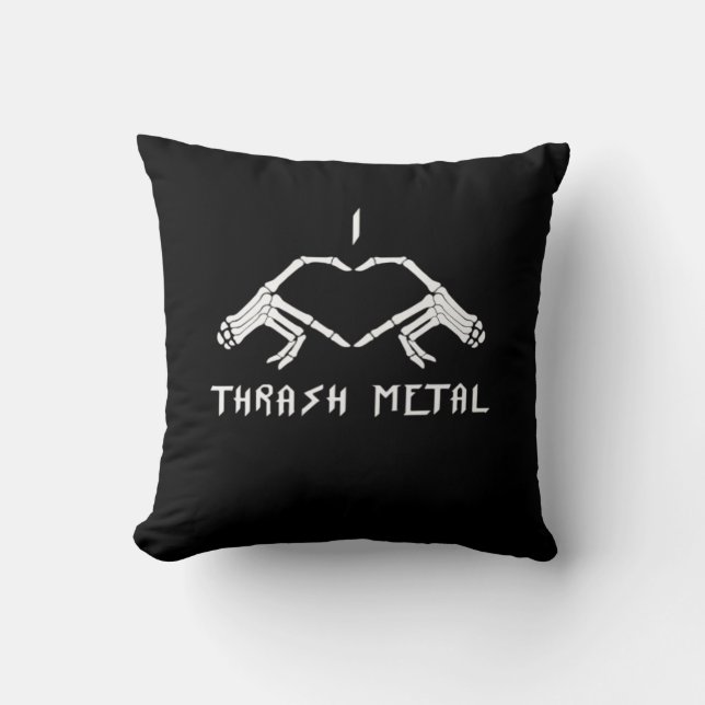Thrash Skeleton Hands Heart Classic Throw Pillow (Front)