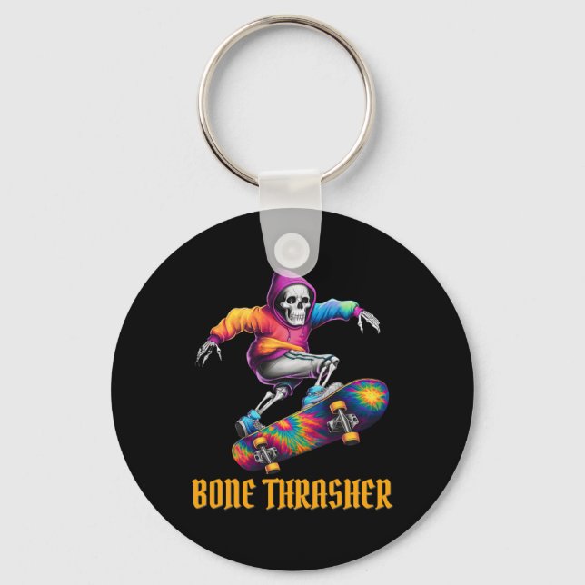 Thrasher Skeleton Halloween Costume  Keychain (Front)