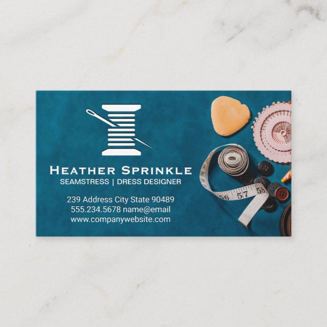 Thread and Needle | Crafts Workshop Business Card (Front)