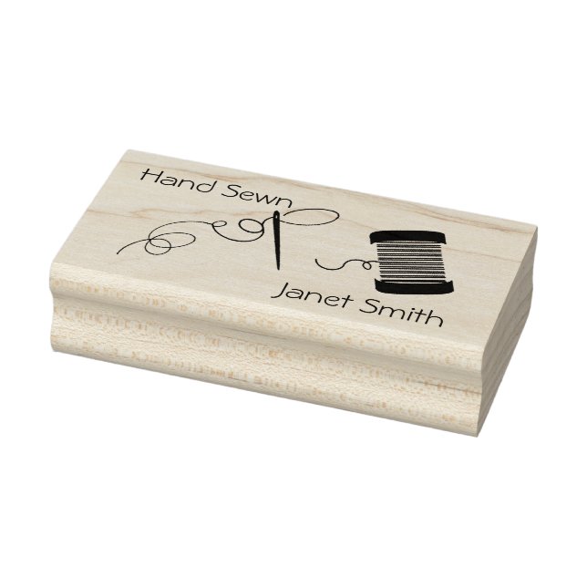 Thread and Needle Hand Sewn Business Rubber Stamp (Stamp)