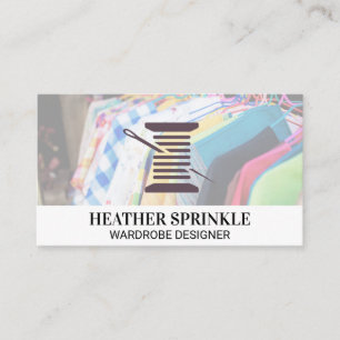 Thread and Needle Hanging Clothes Business Card