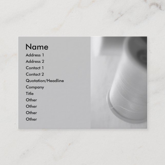 Thread in B&W/Sewing Business Card (Front)