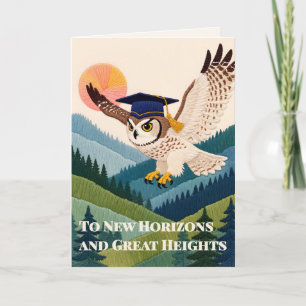 Thread-Painted Art   Owl Classic Graduation Card