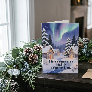 Thread-Painted Art Winter Valley Funny Christmas Card
