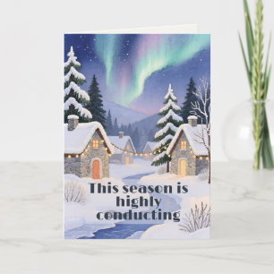 Thread-Painted Art Winter Valley Witty Christmas Card