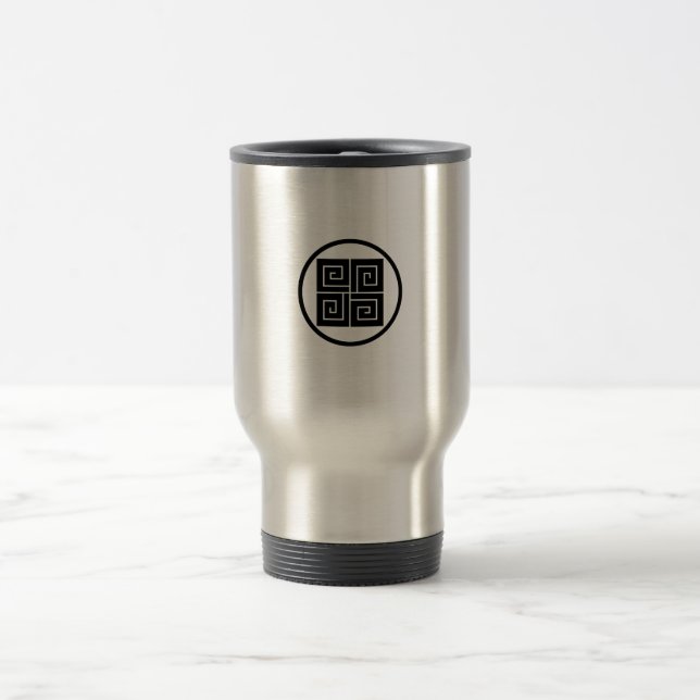 Thread ring with four lightning bolts travel mug (Center)