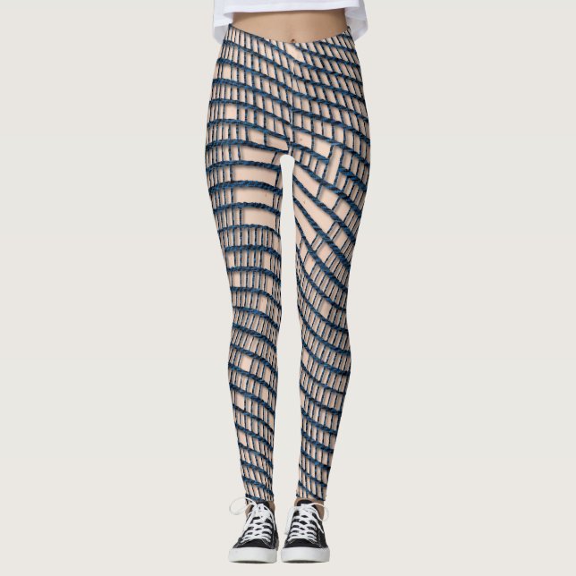 Threadbare Blue Netting Leggings (Front)