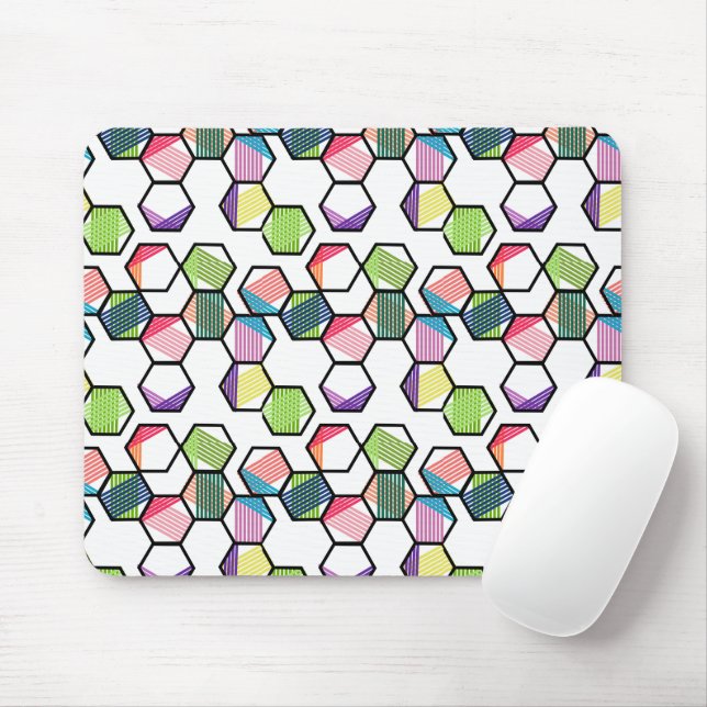 Threaded Hexagons Mouse Pad (With Mouse)