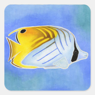 Threadfin Butterfly Fish Square Sticker