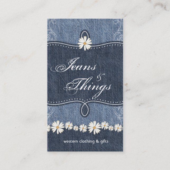 Threads Denim n Daisies Business Card Shabby Chic (Front)