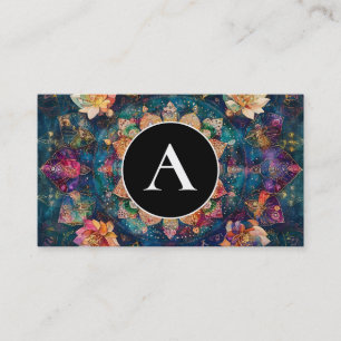 Threads of Light Floral Mandala Design Business Card