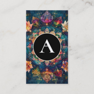 Threads of Light Floral Mandala Design Business Card